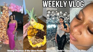 WEEKLY VLOG  Hosting Christmas amp New Years Parties  Dermaplane Facial  Pineapple Bowl amp More [upl. by Darcy398]