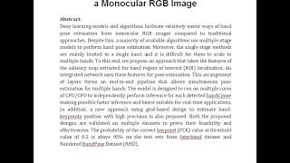 Multiple Hand 2D Pose Estimation From a Monocular RGB Image [upl. by Rehptosirhc421]