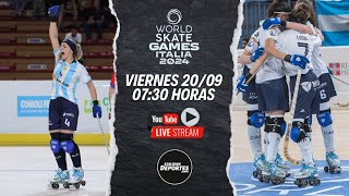 HOCKEY SOBRE PATINES  MUNDIAL FEMENINO EN VIVO  SEMIFINALES  NOVARA 2024 ARGENTINA VS ESPAÑA [upl. by Elocon231]