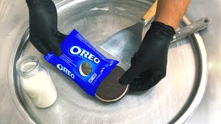 GIANT Oreo Sandwich  Ice Cream Rolls  how to make an Oreo Ice Cream Sandwich to Ice Cream Rolls [upl. by Anallese]