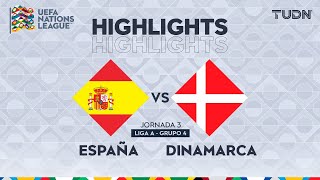 HIGHLIGHTS  España vs Dinamarca  UEFA Nations League 2024  TUDN [upl. by Nallac]