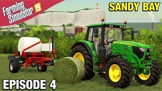 WRAPPING BALES FOR COWS Farming Simulator 19 Timelapse  Sandy Bay Seasons FS19 Ep 4 [upl. by Gosnell]