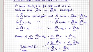 Analysis Reihen Rechenregeln für konvergente Reihen mit Warnung 0606 [upl. by Nylirac]