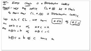 Distributive lattice and Theorem  Chain  Every chain is a distributive lattice  Lattice bsc BE [upl. by Jermayne635]