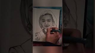 Kajal Agarwal actress sketch pencil sketch how to draw pencil portraits sketching shorts [upl. by Aibara]