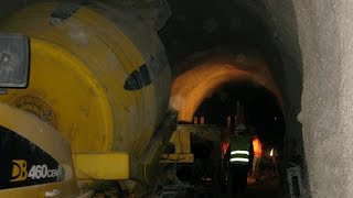 Pouring of concrete inside tunnel  Tünel içerisinde beton dökümü [upl. by Jamil]