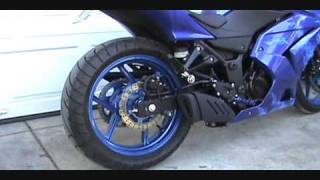 2009 250R with GSXR Muffler Mod Vid 0002 [upl. by Osnofla]