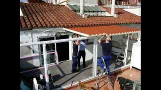 SECUENCIA DE MONTAJE DE UN CERRAMIENTO EXTERIOR DE FABRICACION PROPIA EN UNA TERRAZA DE UN ATICO [upl. by Vel]