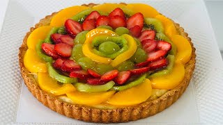 TARTALETA DE FRUTAS CON CREMA PASTELERA Y BRILLO CASERO  POSTRES CON IXCHEL [upl. by Sapers618]