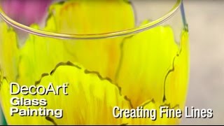 Creating Fine Lines with Glass Paint  DecoArt® [upl. by Esmaria]