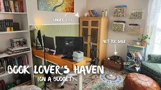 Budget Friendly DIY Home Office Makeover For BOOK LOVERS [upl. by Sugar714]