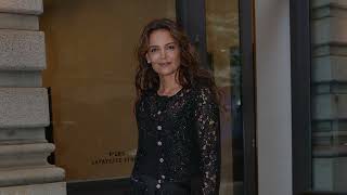 Katie Holmes steps out her apartment and heads to a dinner party in Tribeca [upl. by Conte]