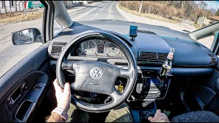 2002 Volkswagen Sharan 19 TDI 116HP  POV Test Drive 1122 Joe Black [upl. by Nilecoj859]