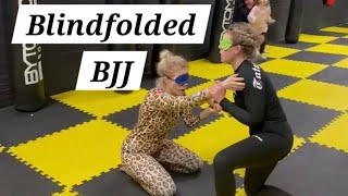 Blindfolded Women Females Girls BJJ Nogi Sparring Rolling with Kimura Submission Finish [upl. by Eissak]