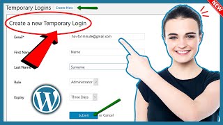 How to create temporary login details for WordPress 2024  Full Guide [upl. by Ludvig]