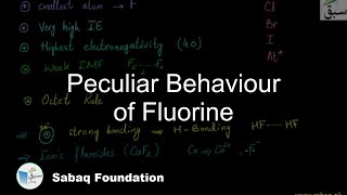 Peculiar Behaviour of Fluorine Chemistry Lecture  Sabaqpk [upl. by Aelak]