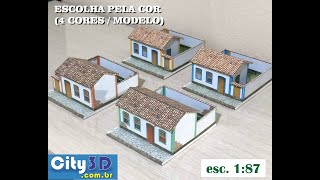 Casinhas de papel Maquetes escala 187 1100 e 1160 [upl. by Acirret]