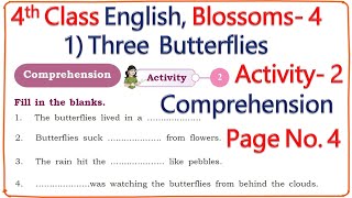 Blossoms 4 4th Class English Comprehension Activity 2 3 Butterflies kplessons  blossoms4 [upl. by Aliza791]