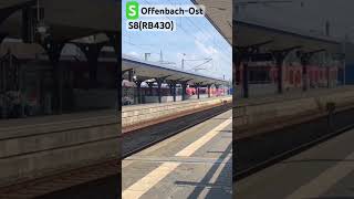 S OffenbachOst Einfahrt RB430S8➡️WiesbadenHauptbahnhof sbahn shorts [upl. by Idnek649]