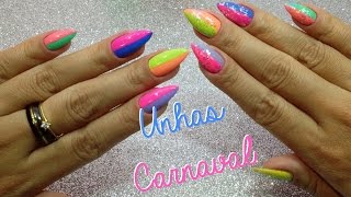 UNHAS DECORADAS Carnaval  Unhas da Lalá [upl. by Taber]