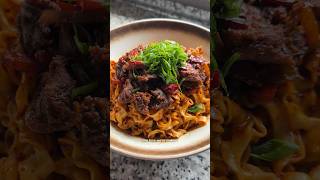 SPICY CUMIN LAMB NOODLES amp it’s vegan🍜 noodles veganfood veganrecipes highprotein [upl. by Rede]