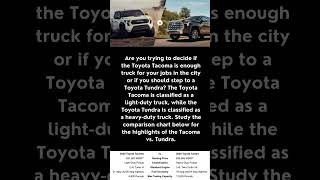 2024 Toyota Tacoma vs 2024 Toyota Tundra Comparison  Sterling McCall Toyota shorts [upl. by Elokyn]