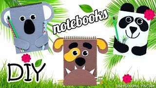 How To Make Animals Notebooks – DIY Dog Panda And Koala Notebooks with fasteners and bookmarks [upl. by Cyrus627]