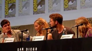 Hunger Games cast try to do Rues whistle  sounds like the Xfiles theme [upl. by Nonnaihr92]