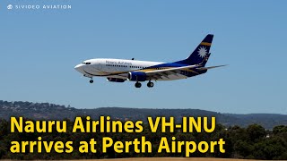 Nauru Airlines VHINU arriving on RW03 at Perth Airport [upl. by Veator]