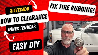 How to clearance the inner fender liners on Silverado Clear 35” tires [upl. by Nikkie994]