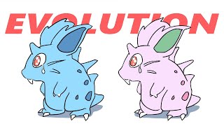 NIDORAN FEMALE Evolution  Normal and Shiny Pokemon Transformation Animation  Nidorina Nidoqueen [upl. by Nats]