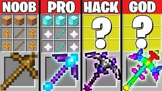 Minecraft Battle SUPER PICKAXE CRAFTING CHALLENGE  NOOB vs PRO vs HACKER vs GOD Minecraft Animation [upl. by Oiluig]