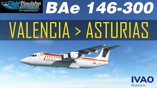 ✈️ Flight 🇪🇸 Valencia ✈ 🇪🇸 Asturias BAe 146300  Air Nostrum  IVAO Active Sky  MSFS2020 [upl. by Rozelle]