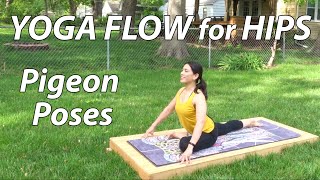 Hip Opening Vinyasa Yoga w Pigeon Poses  40 Min Yoga Flow for Hips [upl. by Novehs]