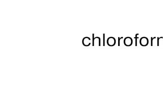 How to pronounce chloroformate [upl. by Bosson908]