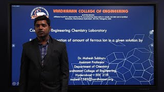 Engineering Chemistry  Estimation of amount of Ferrous Ion in a given solution by Dichrometry [upl. by Refinney]