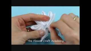 Kanzashi Tutorial  Kanzashi Flower with Gathered Petals [upl. by Dyl855]