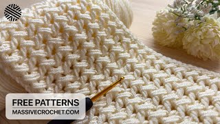 SIMPLE Crochet Pattern for Beginners 🥰 GORGEOUS Crochet Stitch for Scarf Sweater amp Blanket [upl. by Kayley]