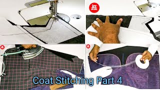 Checks coat stitching part 4  How to sew a peak lapel coat  Gents blazer cutting and stitching [upl. by Nnylyaj594]