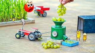 Tractor making grapes grinder A to Z process science projectdiy tractor home made juicer machine [upl. by Strauss]