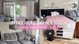 VLOG DECORANDO NOSSA MINI SALA 🏡🌸✨ decoração casa vlog decorandoacasa [upl. by Irat]