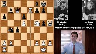 Efim Geller vs Alexander Kotov  USSR Championship 1955 [upl. by Enohs]