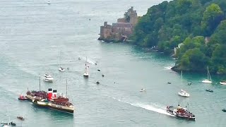 🇬🇧🏴󠁧󠁢󠁥󠁮󠁧󠁿 Dartmouth Regatta Paddle Steamers  PS Waverley amp PS Kingswear Castle [upl. by Alban]