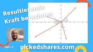 Resultierende Kraft berechnen neue Version  Technische Mechanik 1 Übung 1 [upl. by Rennold]