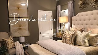 SMALL GLAM BEdROOM DECORATING IDEAS  DECORATE WITH ME [upl. by Klement]