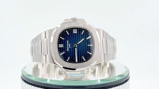 Patek Philippe 58111G001 Nautilus Blue Dial White Gold Watch [upl. by Hubert]