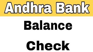 How To Check Andhra Bank Balance By SMS And Missed Call From Home [upl. by Cud]