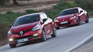 Renault Clio RS 200 Turbo vs Toyota GT86  autocarcouk [upl. by Jedd759]