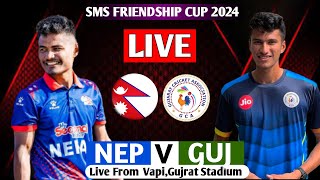 NEPAL VS GUJRAT TRIANGULAR T20 SERIES 2024 LIVE  NEPA TOUR OF INDIA 2024 NEP VS GUJ 1ST T20 [upl. by Inaffets994]