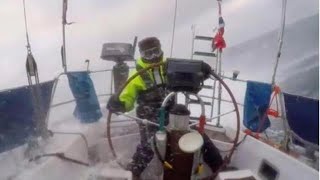 Extreme sailing Crossing the North Sea winter extreme Sailing Conditions Huge Waves Stormy Weather [upl. by Itoc]